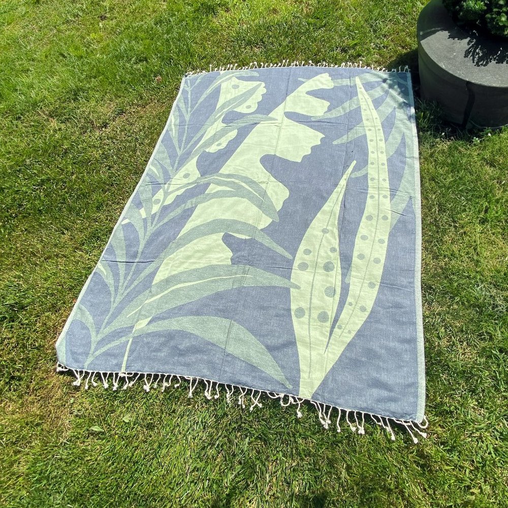 100% Organic Turkish cotton Doublesided blanket, Beach towel, throw